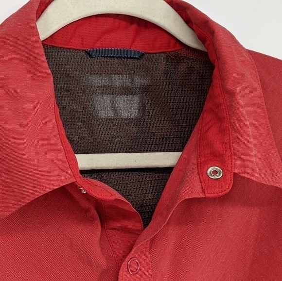 Columbia Vented Fishing Shirt Snap Button Red Short Sleeve Outdoor Hiking - Picture 6 of 8